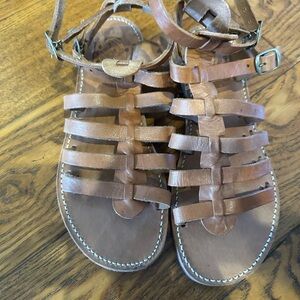Ancient Greece Genuine Leather Gladiator Sandals size 9